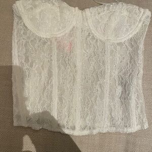 White lace corset top from Edikted in extra small.